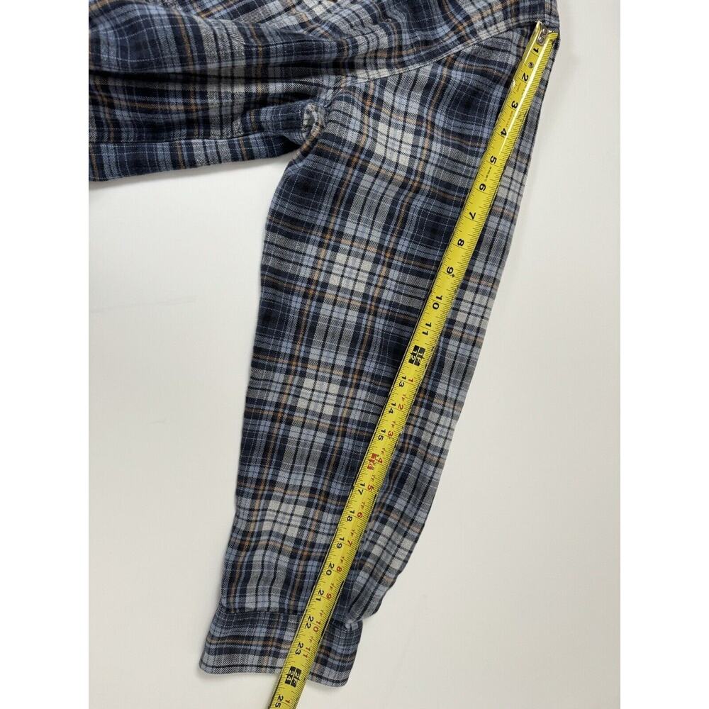 Carhartt Flannel Shirt Button Up Relaxed Fit Heavy Weight Blue Gray Plaid Mens L - Picture 9 of 9